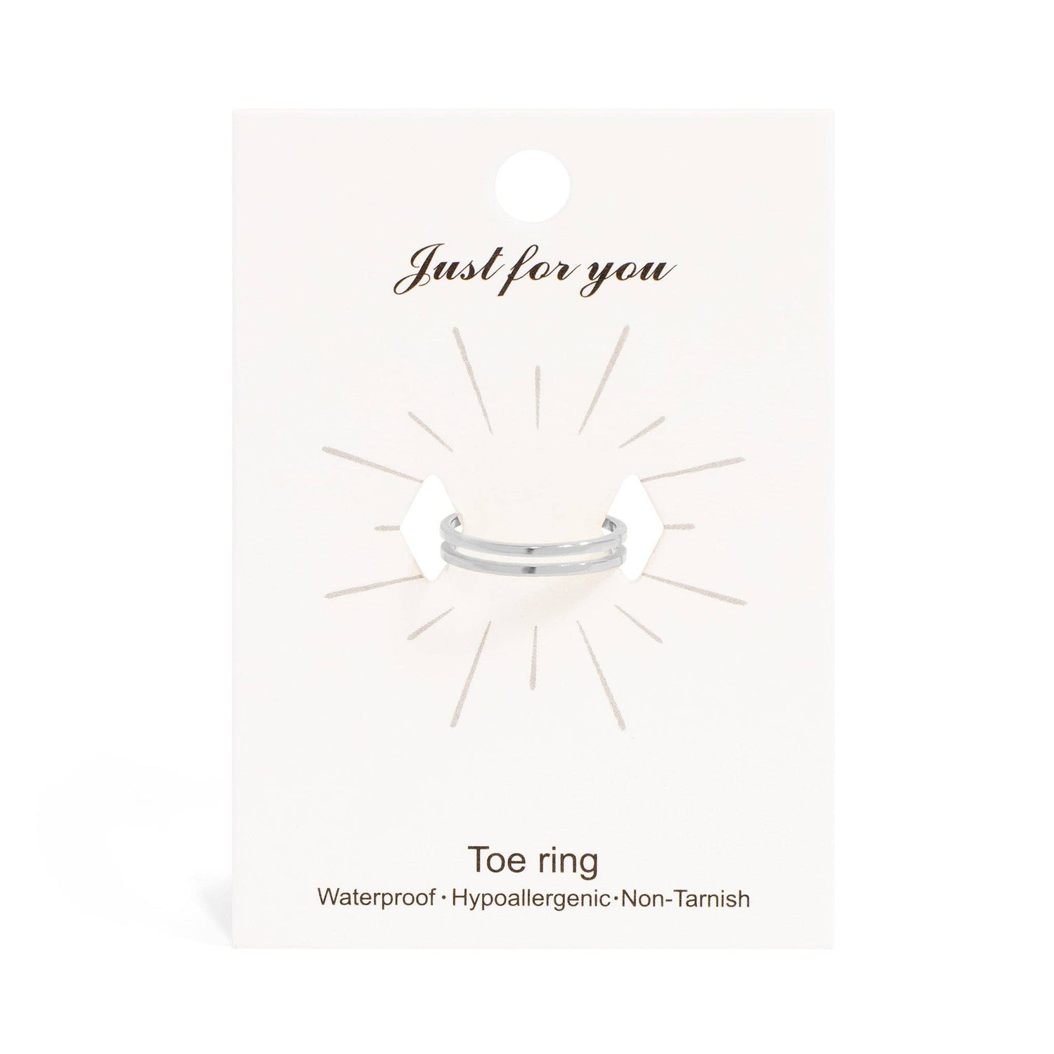 18K Gold PVD Stainless Steel Adjustable Double Bar Toe Ring