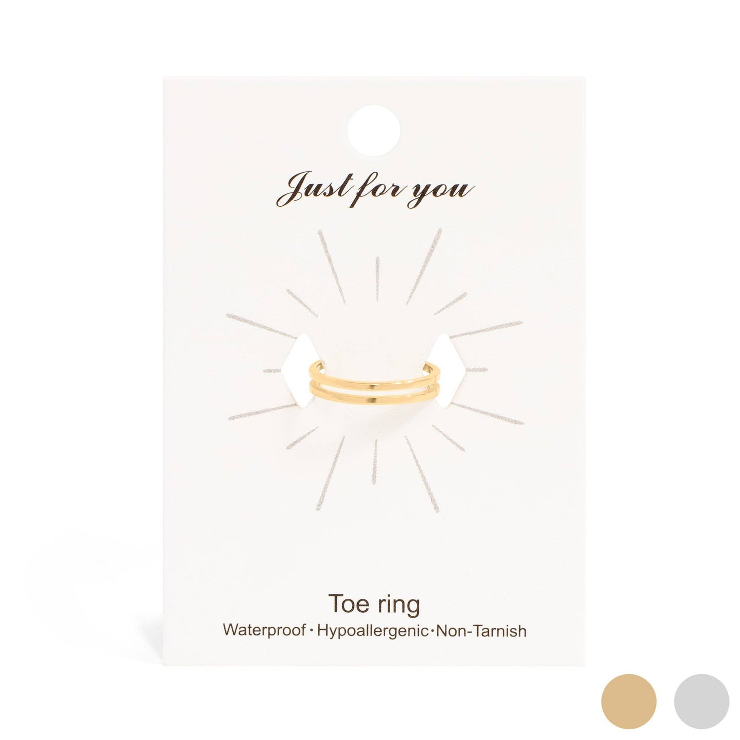 18K Gold PVD Stainless Steel Adjustable Double Bar Toe Ring