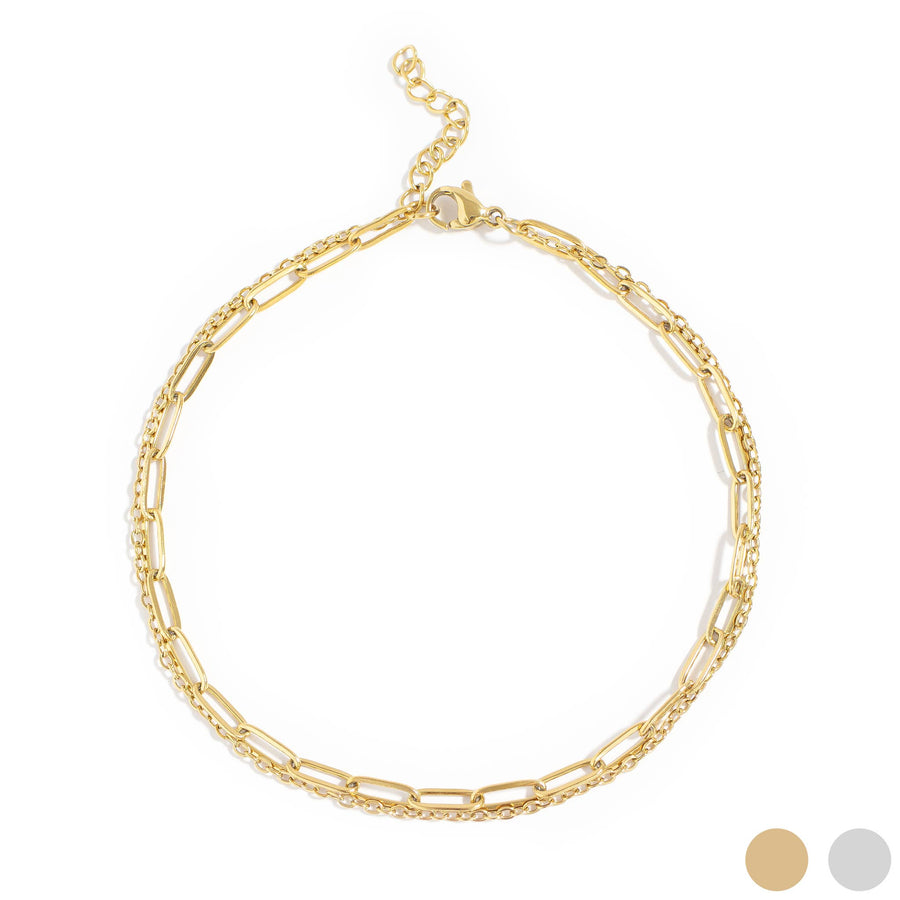 Double Trouble Loop & Paperclip Anklet