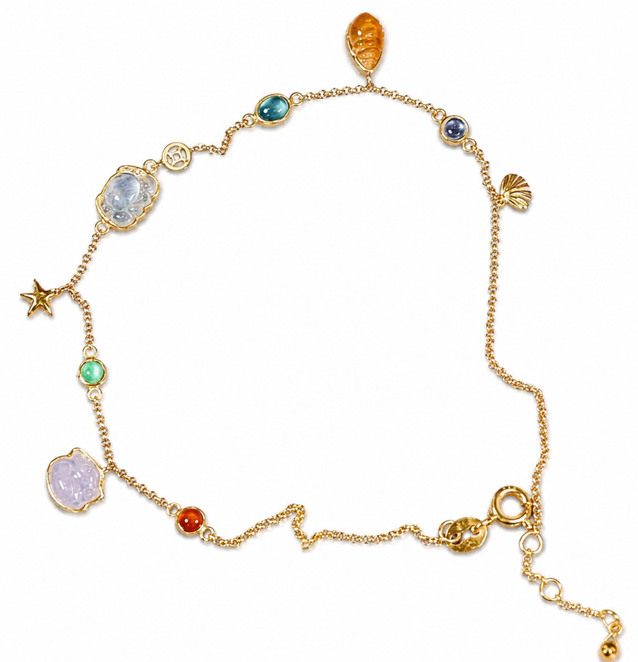 Starfish Royalty Boho Anklet
