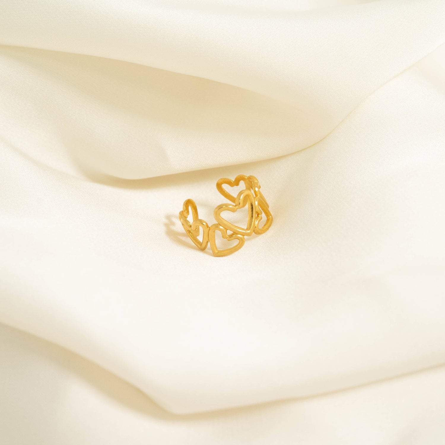 18K Gold PVD Stainless Steel Adjustable Heart Toe Ring