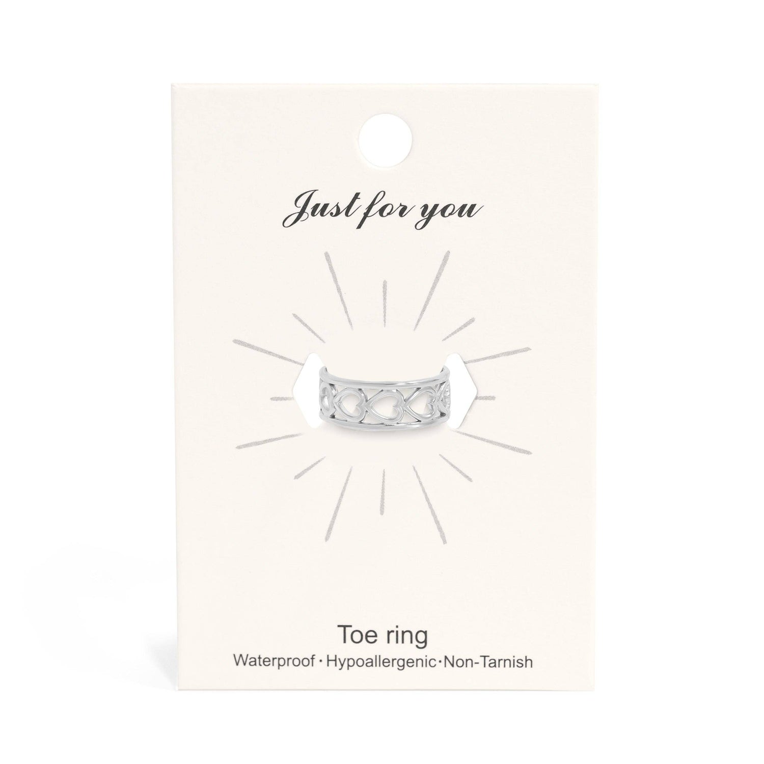 18K Gold PVD Stainless Steel Horizontal Heart Toe Ring