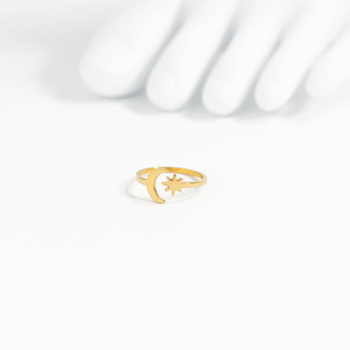 Moon & Star Gazer Toe Ring - Silver