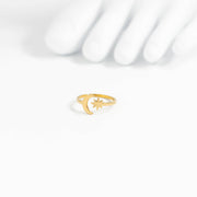 Moon & Star Gazer Toe Ring - Silver