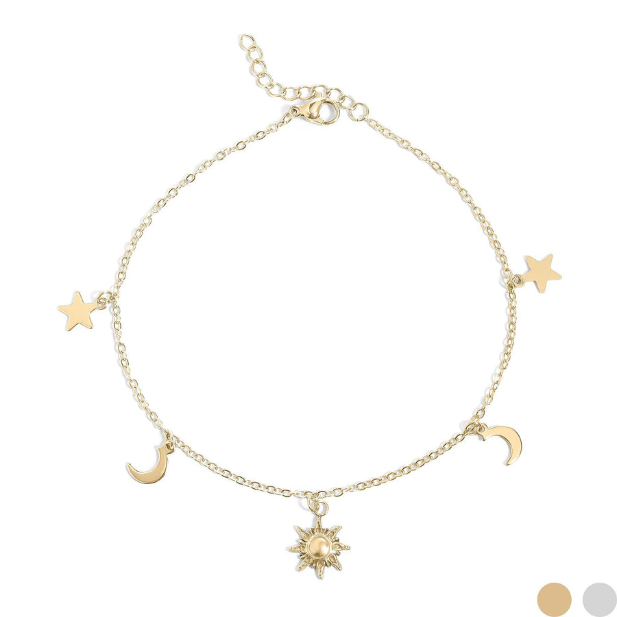 Cosmic Foot Freak Moon & Star Anklet