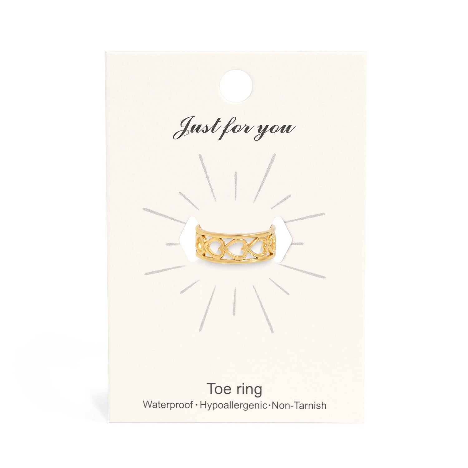 18K Gold PVD Stainless Steel Horizontal Heart Toe Ring