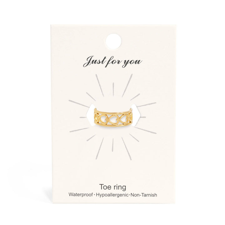 18K Gold PVD Stainless Steel Horizontal Heart Toe Ring