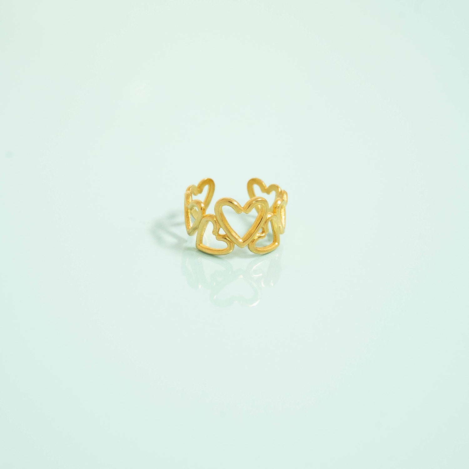 18K Gold PVD Stainless Steel Adjustable Heart Toe Ring