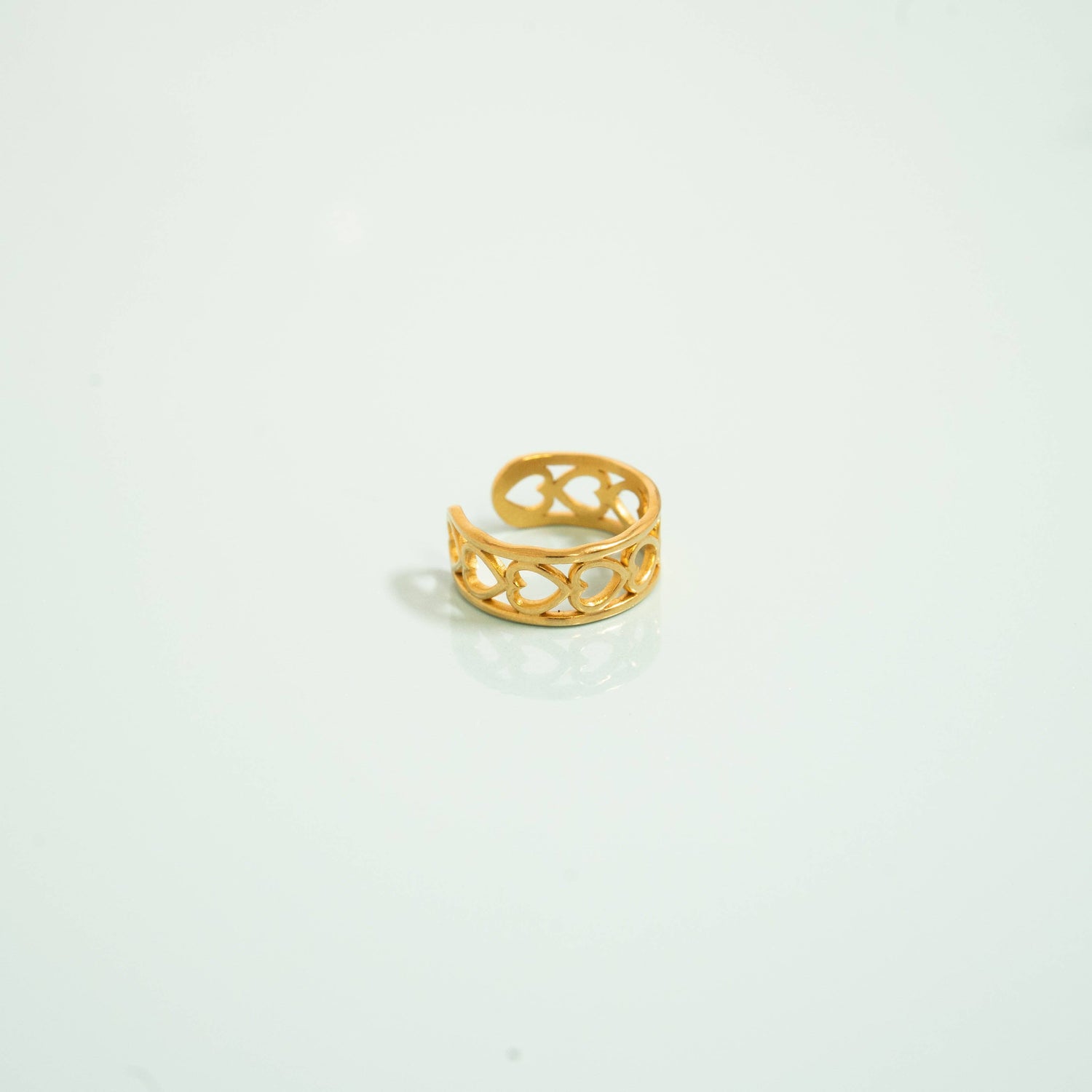 18K Gold PVD Stainless Steel Horizontal Heart Toe Ring