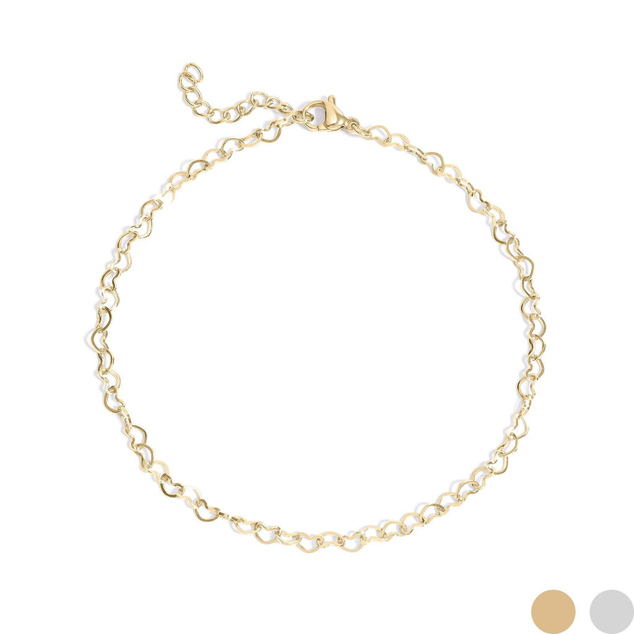 Emotionally Available Linked Hearts Anklet
