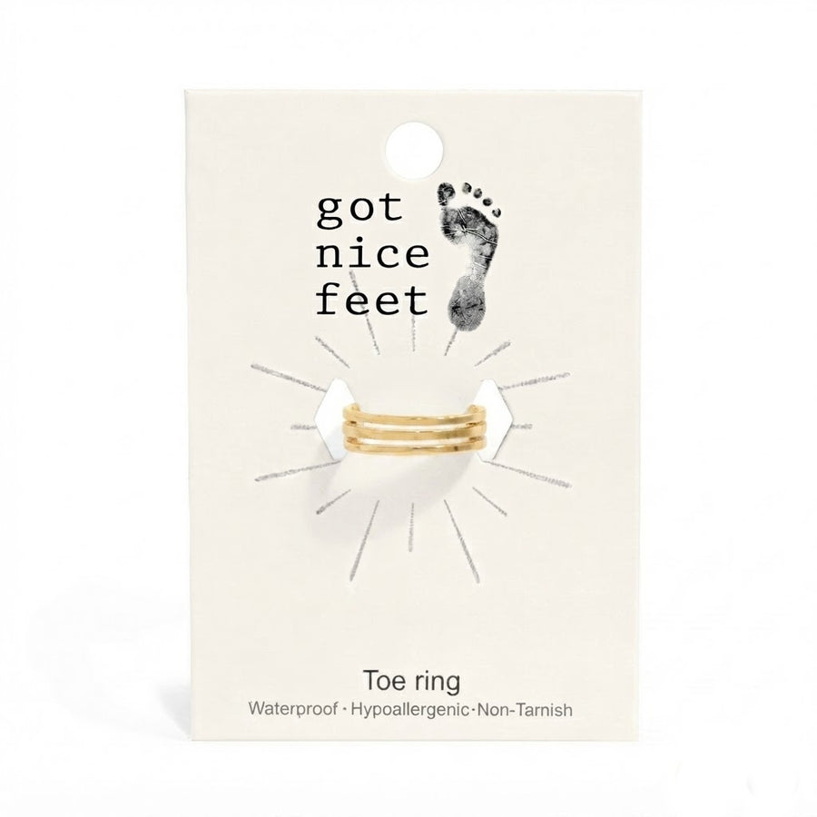 Triple Threat Toe Ring - Gold