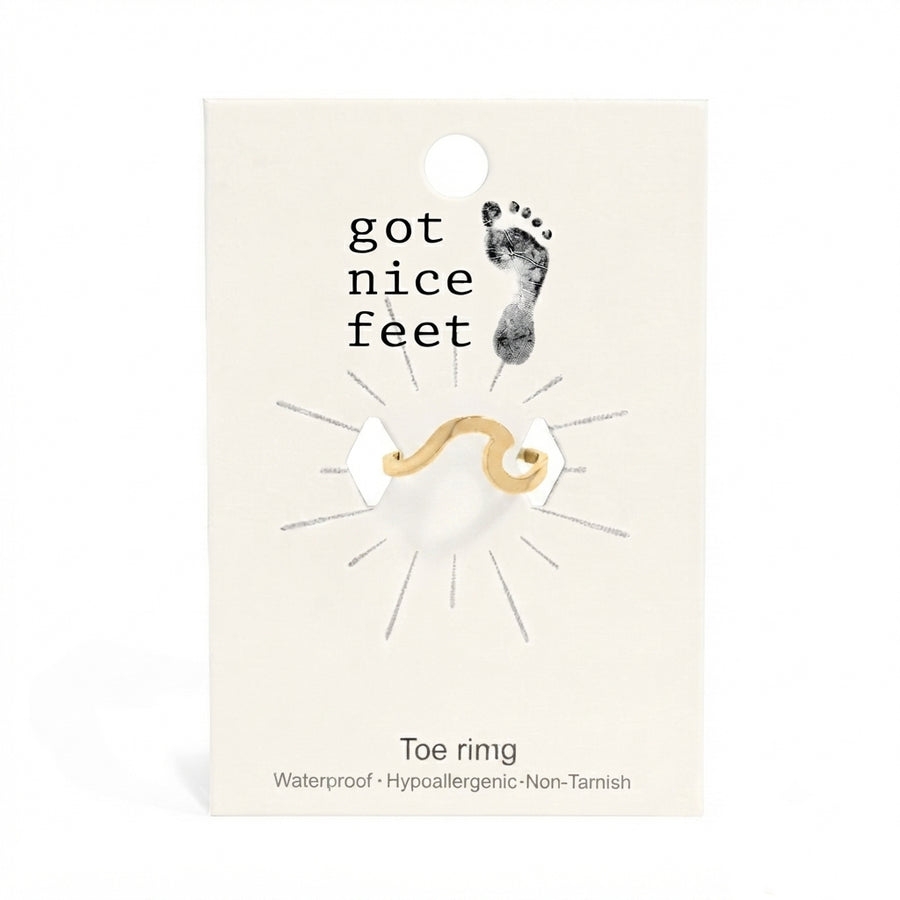 Tsunami of Compliments Adjustable Toe Ring - Gold