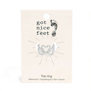 Heart On My Toe (Literally) Adjustable Toe Ring - Silver