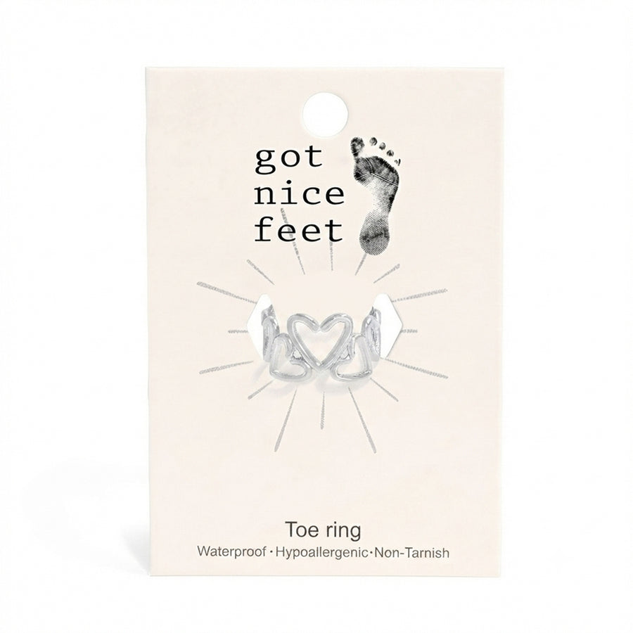 Heart On My Toe (Literally) Adjustable Toe Ring - Silver