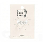 Moon & Star Gazer Toe Ring - Silver