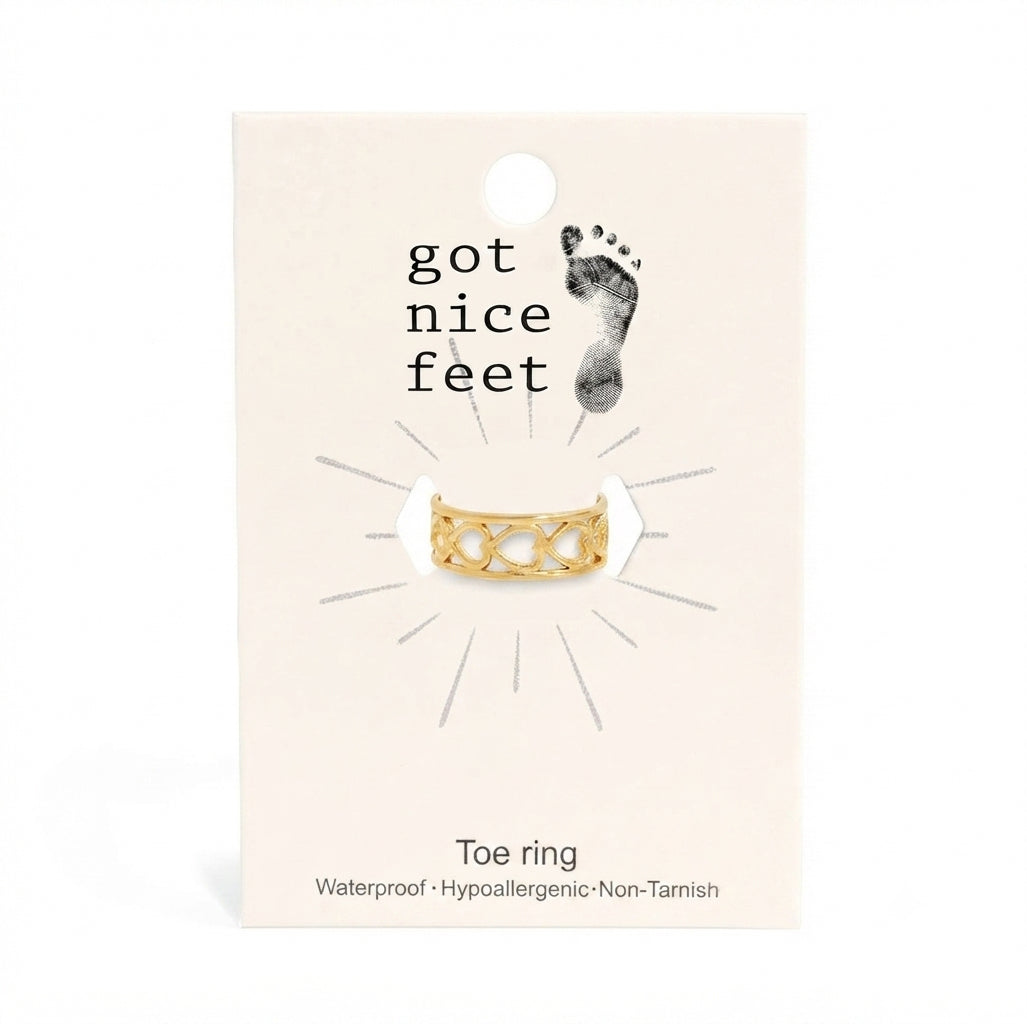 Horizontal Heart Toe Ring – Sideways But Make It Slay - Silver