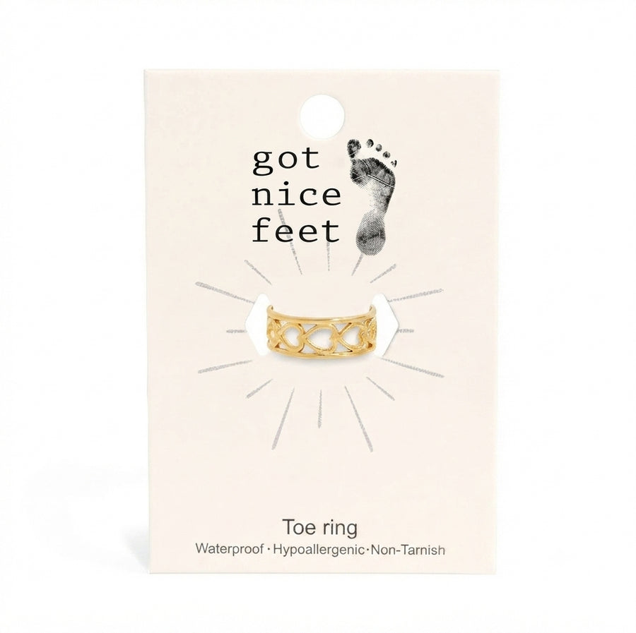 Horizontal Heart Toe Ring – Sideways But Make It Slay - Gold