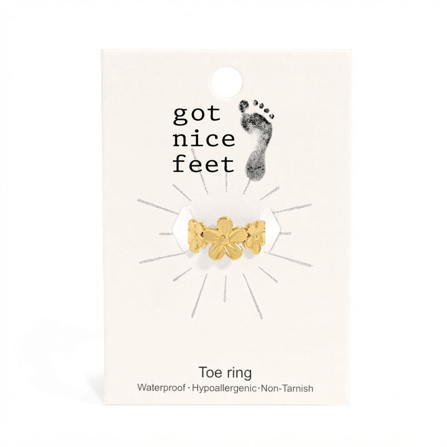 Flower Child With Better Sandals Toe Ring - Gold